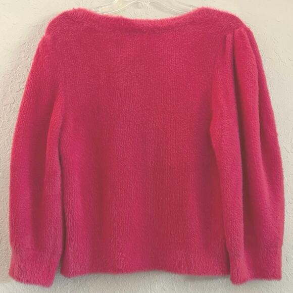 Free People Moonbeam Cropped Sweater Womens Size L Raspberry Soft Stretchy Fuzzy - Picture 9 of 16